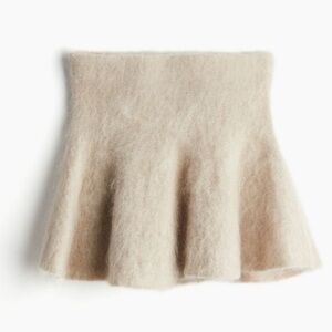 H&M EDITION WOMENS CREAM MOHAIR WOOL MINI SKIRT SMALL
